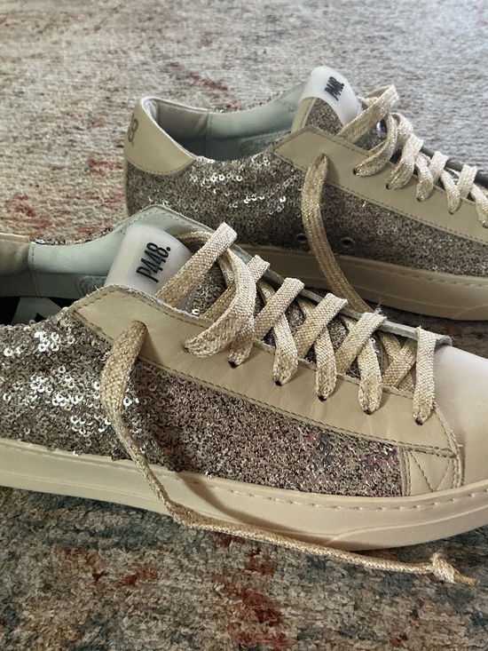 P448 Shoes - P448 Sequin Sneakers GOLD and CREAM sequin New size 38